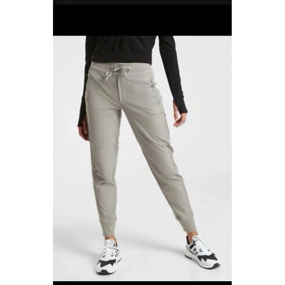 Athleta Headlands Hybrid Trek Jogger Pants Womens 8 Tall Tan Hiking Gorpcore